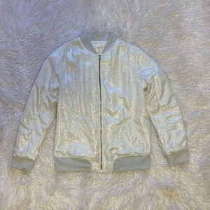 Cat & Jack Shiny White Zip-Up Jacket